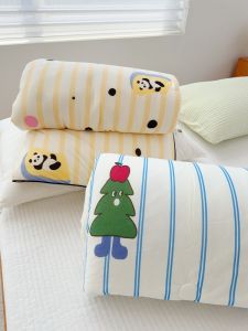 ผ้าห่มฤดูร้อน A-Class ผ้าฝ้ายถักนมผ้าฝ้ายถักน้ำมันถั่วเหลือง ผ้าห่มปรับอากาศ ผ้าห่มฤดูร้อนสำหรับเด็กนักเรียนอนุบาล ผ้าห่มบาง ซักได้