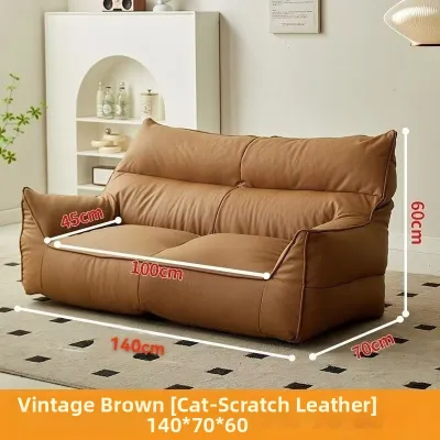 Lazy Double Seater Sofa Easy-Clean Lazy Style Leather