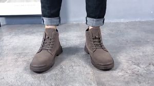 รองเท้าบูทหุ้มข้อผู้ชายสไตล์อังกฤษย้อนยุค - ใช้ได้ทุกฤดูกาล ผูกเชือก พื้นยางกันลื่น แฟชั่นสตรีทแวร์สำหรับใส่กลางแจ้งและชุดลำลอง