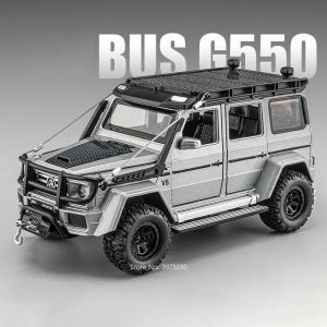 1:24 G500 G550 4x4 Alloy Diecast Toys Cars Model Wheel Pull Back SUV Rubber Tires 6 Doors Opened Off-road Vehicle for Kids Gifts