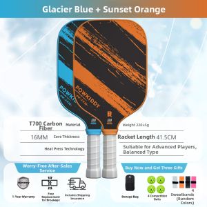 POWKIDDY | Carbon Fiber Professional Beginner Complete Pickleball Rackets