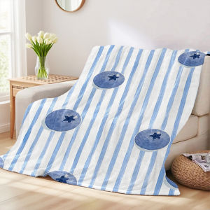 Beast Kingdom | Blueberry Stripes Màu Nước Chăn Nỉ Mềm Mại Sofa Sang Trọng Phổ Thông Chăn Cụ Thể Dành Cho Mọi Mùa Phong Cách Hiện Đại 100% Polyester