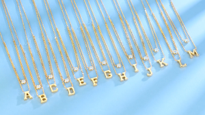 0.3ct Lab Grown Diamond Pendant Necklace | 925 Silver Gold-Plated 26 English Letter Options Pair Initials Tarnish-Resistant-CRITI RORA