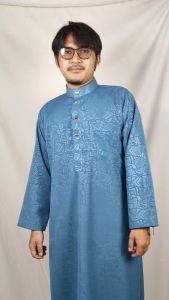 Jubah Jubah Sultan Embos Premium Abu Muda/Walnut untuk Dewasa - Walaziz Collection Terbaru 2025