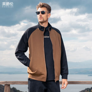 Enjeolon | Áo Khoác Knit Tay Raglan Phong Cách Mỹ