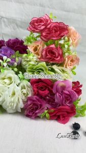 COD Bunga Mawar Rose Beauty Buatan dengan Bahan Sutra untuk Hiasan Dekorasi Bunga Hias 6 Warna