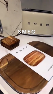 Smeg Acacia wood Wooden chopping board Cutting Board healthy housewarming gift present