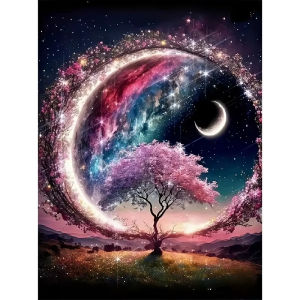 500/1000/1200/2000PCS Jigsaw Puzzle Beautiful Flower Tree And Moon Scene For Adults Perfect For Quiet Evening Activity