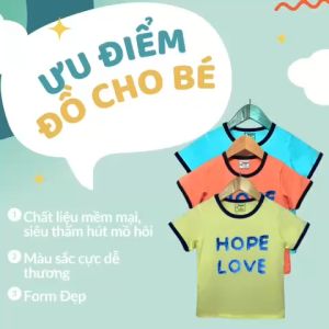 Áo thun tay lỡ Hope Love- Cho Bé Gái Trúc Quỳnh Co bé 12kg đến 52kg