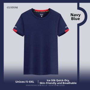 Breathable Ice Silk Quick Dry Round Neck Work T-Shirt