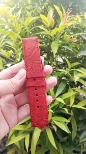 Tali Jam Tangan Kulit Sapi Crazy H Motif Croco Warna Merah Bergaransi