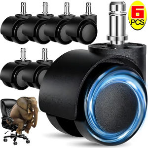 6PCS phổ ghế bánh xe Caster đồ nội thất Con lăn xoay vận chuyển văn phòng bánh xe thay thế con lăn dụng cụ gia dụng 360 ° khả năng chịu tải
