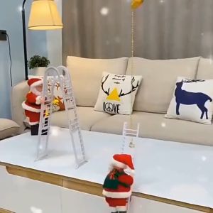 MlaDen ซานตาคลอสปีนเชือกโดยอัตโนมัติ ตกแต่งหน้าต่าง ของขวัญคริสต์มาส ของเล่นซานต้า ไฟฟ้า ของเล่นยัดไส้