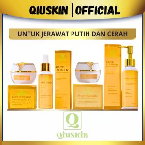 QiuSkin Paket Untuk Jerawat Putih Dan Cerah Skincare Pemutih kulit Wajah dan Penghilang Flek Hitam