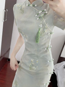New Chinese Style Cheongsam Young Tailored Version Retro Republic of China Style High Quality Slimming Girl Daily Wear