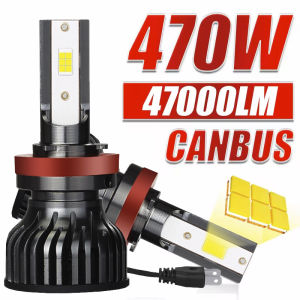 H7 H4 LED Headlight Bulbs Canbus H1 H11 H8 9005 9006 HB3 HB4 LED Lamp Super Bright 47000LM 470W 6000K Led Lights With Turbo Fan