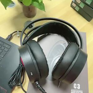 2025 ไซบีเรีย C4 หน้ากาก Sky Crossbow USB7.1 หูฟังเกมมิ่งแบบครอบหูพร้อมไฟสำหรับ PUBG หูฟัง E-Sports