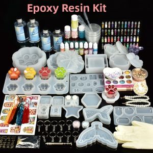 RONGTAI | DIY Kit AB Glue Mold Cat Shape Keychain Colorant Glitter