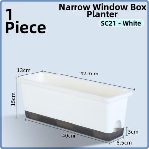 CHIZHIDU | Balcony Family Gardening Pot Lazy Water Saving Long Rectangular Flower Pot