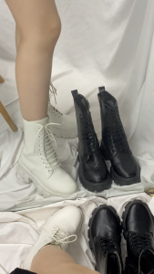 Falimottype Womens Casual Minimalist Short Boots Outdoor Fashionable Classic Side Zipper Thick Sole Mid-calf Boots