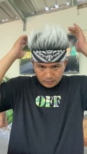 Topi Rambut Palsu Pria Motif Paisley