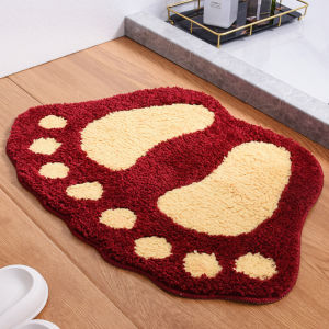 Thảm Phòng Tắm Nhanh Khô Thảm Nhà Vệ Sinh Thảm Phòng Tắm Thảm Chống Trượt Thảm Chống Thấm Nước Thảm Cửa Phòng Tắm Thảm Phòng Tắm Hình Chân Nhỏ Hoạt Hình Màu Đỏ