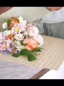 20pcs Summer Checkered Floral Paper Small Fresh Waterproof Flower Packaging Paper Sim