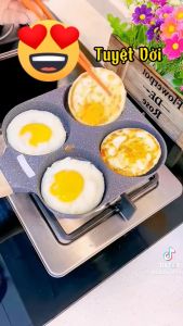 Chảo Chiên Trứng 4 ngăn Chống Dính - Chảo chống dính  ốp la 4 lỗ mini