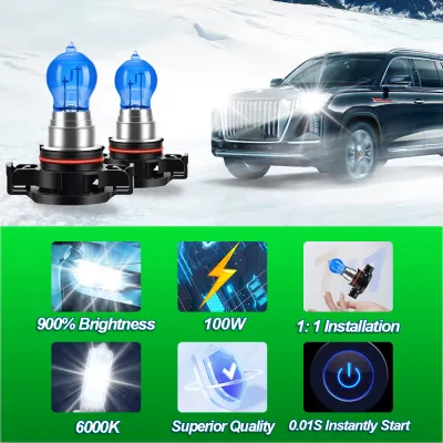 2Pcs Xenon H1 H4 H7 H11 Lamps 50000LM Super Bright Halogen Car Headlight 6000K Super White H9 H13 9005 9006 9007 Auto Fog Lights