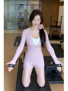 American Style Slim Fit Comfortable Home Use Jumpsuit with High Waist and Shorts for Women Polyester Fabric Zipper Round Neck Design