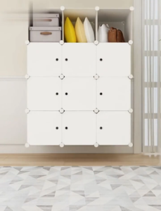 Nearra Simplicity DIY Wardrobe Cabinet Clothes Storage With Hanger Shoe Rack Screwless Stackable