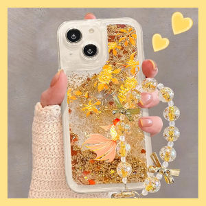 Luxurious Silicone Phone Case for Apple 16Promax New Year Style Female Version with Lanyard Full Lens Protection Transparent