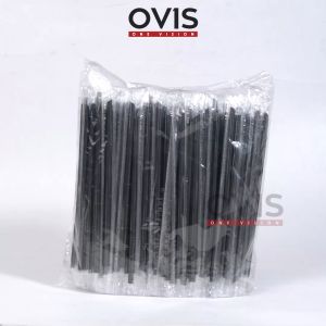 Sedotan Plastik Steril Lancip Hitam Bening Straw Kopi 6 mm x 20 cm 12 mm x 21 cm