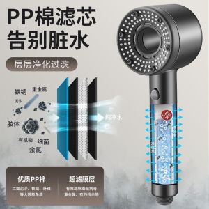 Supercharged Double Turbo Shower Head Bathroom Set High Pressure Large Water Output Shower Head Rainfall Lotus Head Kit