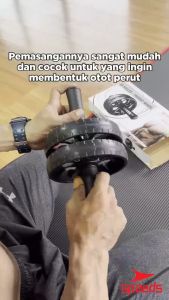 SPEEDS Ab Wheeler Ab Roller Double Wheel Fitness Equipment untuk Latihan Perut Alat Gym 009-3