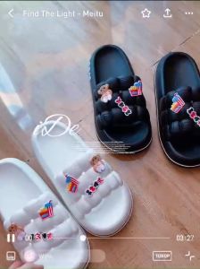 Dép bánh mì nữ Chao Fead gắn Gấu Sticker dễ thương chất EVA siêu nhẹ iDÉP DL252 [Ảnh thật]