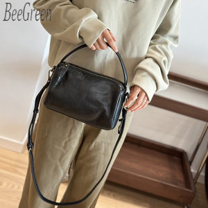 BeeGreen Women Genuine Leather Small Shoulder Bag High Quality Soft Commuter Handbag Fashion Lunch Box Sling Bag