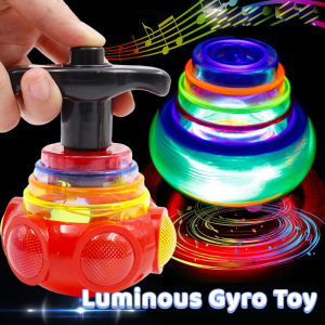 Luminous Gyro TOY LIGHT LASER SPINNING Top Toy Childrens Flash Music Toy Launcher Gift