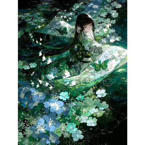 Kayou | 5D DIY Diamond Painting Kit Lady Anime Artwork Paint by Numbers Full Drill Rhinestone Mosaic Wall Decor Craft Home Decor Gift