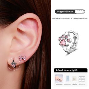 ต่างหูสแตนเลสไททาเนียมคลินิก เครื่องประดับแฟชั่น เครื่องประดับหู เครื่องประดับแฟชั่นสำหรับผู้หญิง ดีไซน์รูปแมว รูปผีเสื้อ ต่างหูแบบมีโครง