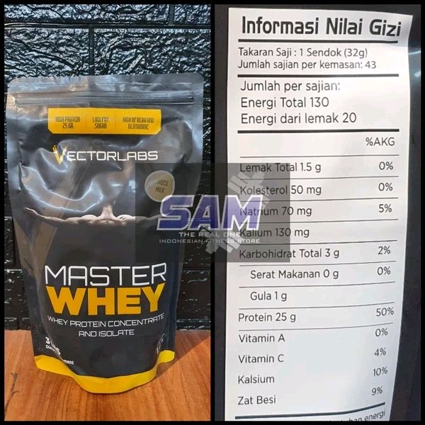 Suplemen Fitness VECTORLABS Master Whey 3 lb Malang Protein | Lazada