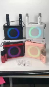 YS-219BT portable wireless speaker is equipped with two wireless microphones and a portable stereo system.