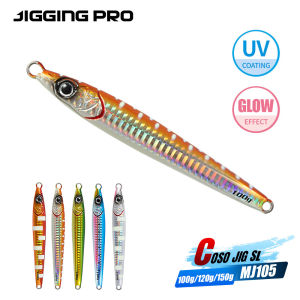 JIGGING PRO Coso Jig SL 100g 120g 150g Vertical Metal Jig Fast Sinking Glow Jigging Lure Saltwater Artificial Lures