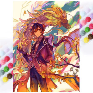 KAYOU | Game Genshin Impact 5D Diamond Painting Anime Diy Cross Stitch Kit Pixel Art Picture Mosaic Home Decoration Hobby