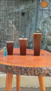 WOODENESIA Kaki Sofa Kotak Piramid Dipan Bahan Lemari Kayu Mahoni Asli 15cm