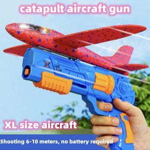 Childrens toy foam aircraft gliding drop-resistant ejection aircraft gun type fully automatic launch aircraft toy gun