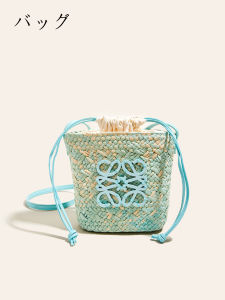 French Style Wicker Straw Bag 2024 New Handmade Basket Bag for Beach Vacation Womens Single Shoulder Bag Casual Pure Color