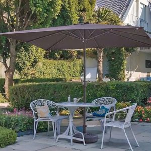 ร่มกันแดดกลางแจ้งสีน้ำเงิน ร่มกันแดดสำหรับลาน ร่มกันแดดกลาง ร่มกลางสำหรับวิลล่า สวน ร่มกลางแจ้งปรับได้