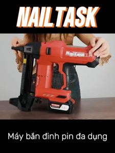 Máy Bắn Đinh NailTask Chính Hãng Chân Pin Phổ Thông - Lực Bắn Cực Mạnh Tặng Kèm 1000 Đinh