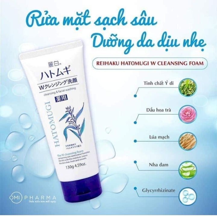 Sữa Rửa Mặt Hatomugi Naturie Hạt Ý Dĩ 130g Nhật Bản